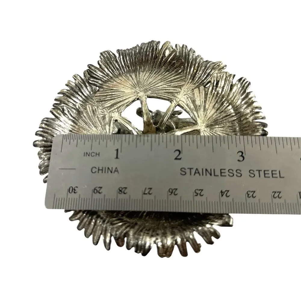 Arthur Court 1999 Aluminum Elephant Family Palm Leaf Candle Holder 4.5”